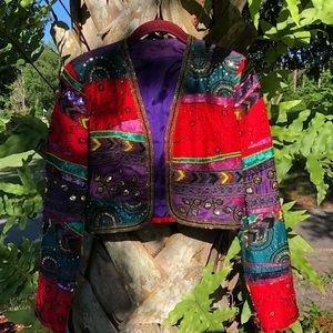 intricately beaded short dress jacket